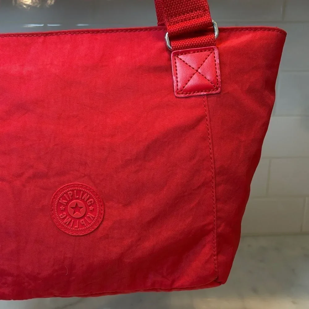 Kipling Bag Purse Handbag  Nicolas medium size red nylon Pocketbook